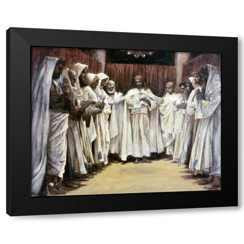 Last Discourse of Our Lord Jesus Christ Black Modern Wood Framed Art Print by Tissot, James Jacques