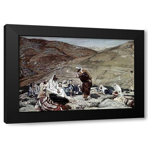 Lawyer Standing Up and Tempting Jesus Black Modern Wood Framed Art Print with Double Matting by Tissot, James
