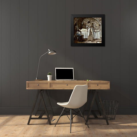 Levite Before The Corpse of His Wife Black Modern Wood Framed Art Print by Tissot, James