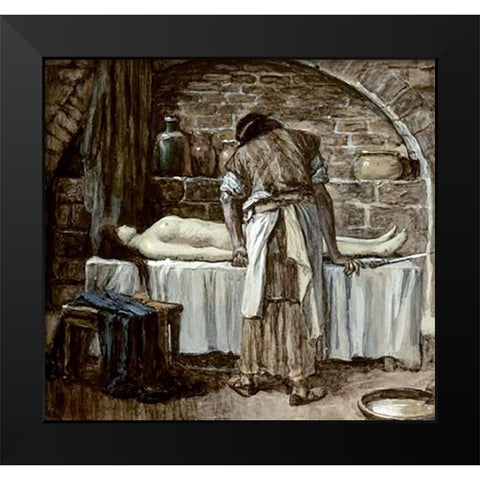 Levite Before The Corpse of His Wife Black Modern Wood Framed Art Print by Tissot, James