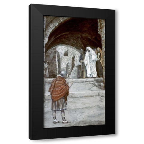 Lord, I Am Not Worthy Black Modern Wood Framed Art Print with Double Matting by Tissot, James Jacques