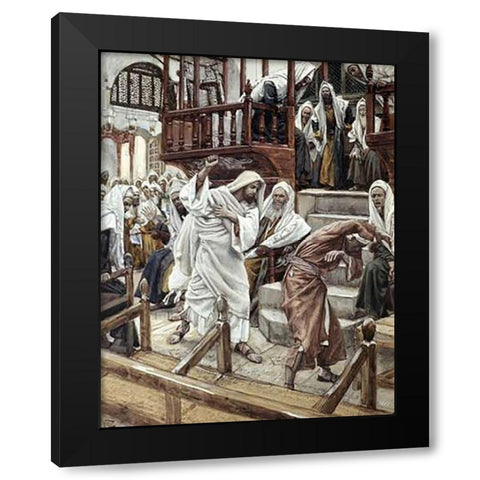 Man Vintagesessed of a Devil Black Modern Wood Framed Art Print with Double Matting by Tissot, James