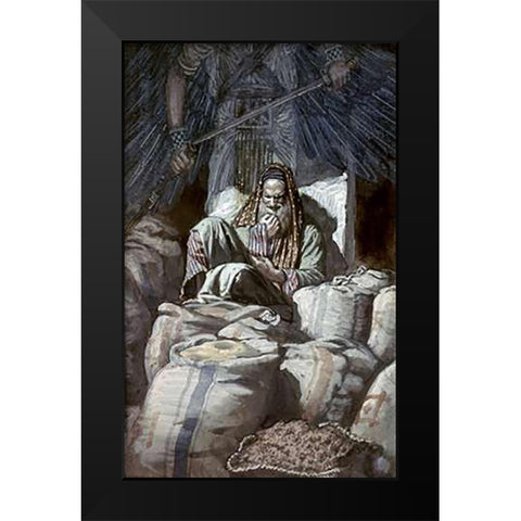 Man Who Laid Up Treasure Black Modern Wood Framed Art Print by Tissot, James