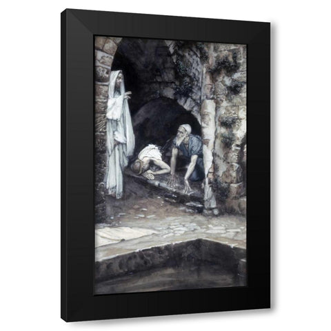 Man With An Infirmity of 38 Years Black Modern Wood Framed Art Print by Tissot, James Jacques