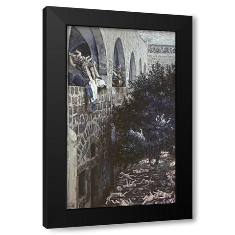 Massacre of The Innocents Black Modern Wood Framed Art Print with Double Matting by Tissot, James