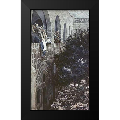 Massacre of The Innocents Black Modern Wood Framed Art Print by Tissot, James