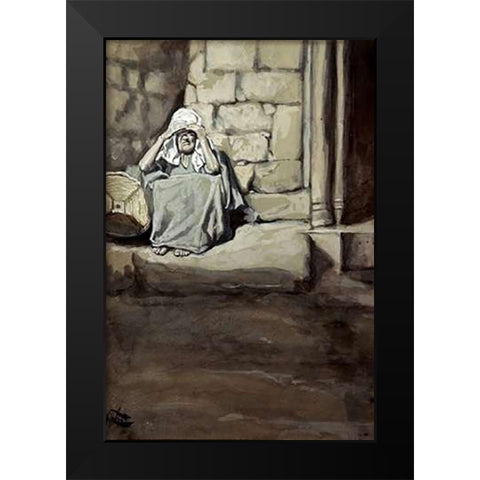 Miriam Shut Out From The Camp Black Modern Wood Framed Art Print by Tissot, James