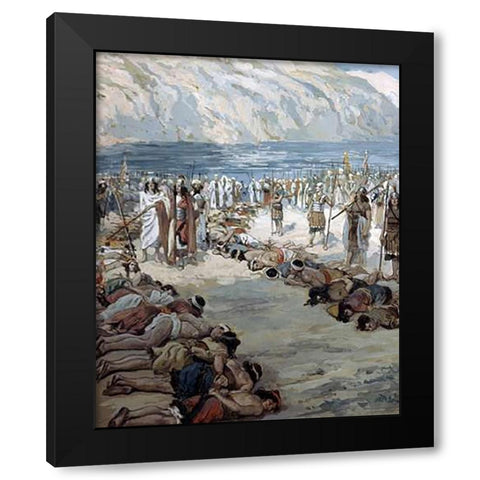 Moabites Taken Prisoners Black Modern Wood Framed Art Print with Double Matting by Tissot, James