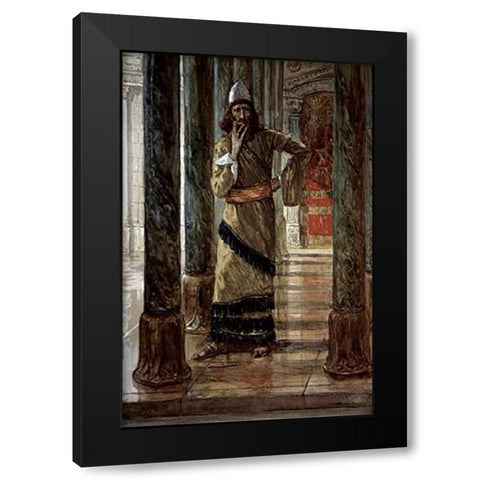 Mordecai Black Modern Wood Framed Art Print with Double Matting by Tissot, James