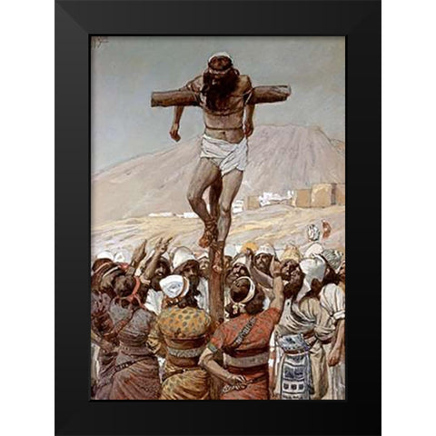 Mutilation of Adoni-Bezek Black Modern Wood Framed Art Print by Tissot, James