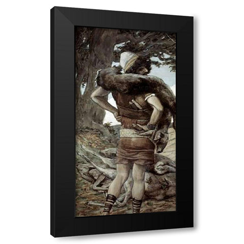 Nimrod Black Modern Wood Framed Art Print with Double Matting by Tissot, James