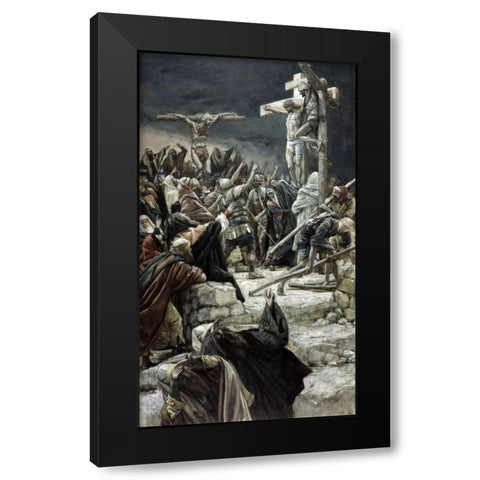 Pardoning of the Penitent Thief Black Modern Wood Framed Art Print by Tissot, James Jacques