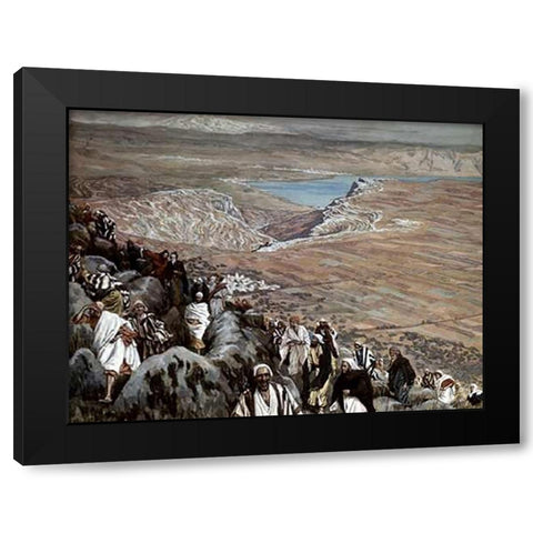 People Seek Museumist To Make Him King Black Modern Wood Framed Art Print by Tissot, James