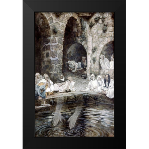Pool of Bethesda Black Modern Wood Framed Art Print by Tissot, James Jacques
