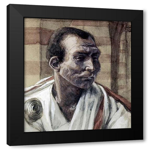 Portrait of Pontius Pilate Black Modern Wood Framed Art Print with Double Matting by Tissot, James