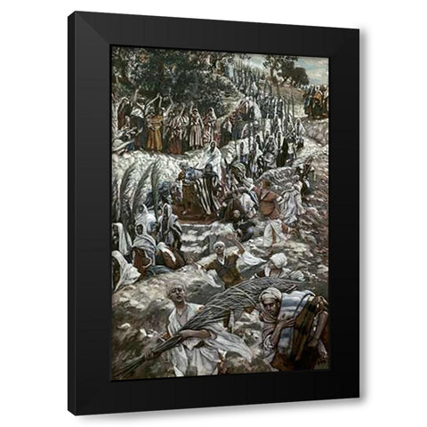 Procession On The Mount of Olives Black Modern Wood Framed Art Print with Double Matting by Tissot, James