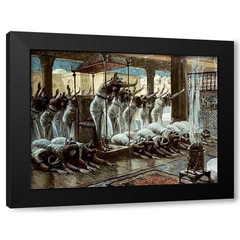 Queen of Sheba Visits Solomon Black Modern Wood Framed Art Print by Tissot, James