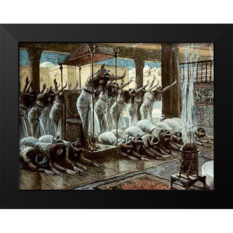 Queen of Sheba Visits Solomon Black Modern Wood Framed Art Print by Tissot, James