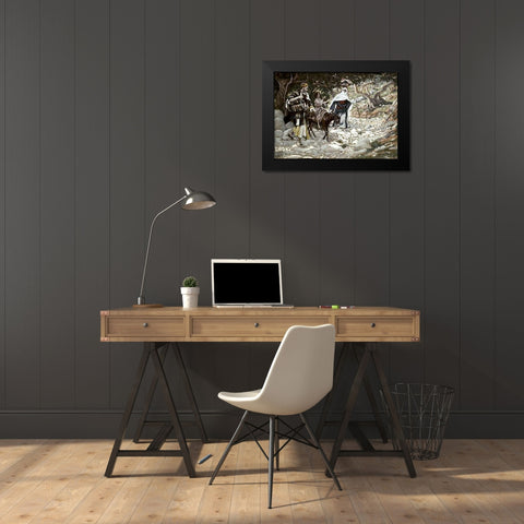 Return From Egypt Black Modern Wood Framed Art Print by Tissot, James