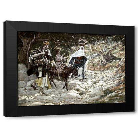 Return From Egypt Black Modern Wood Framed Art Print with Double Matting by Tissot, James
