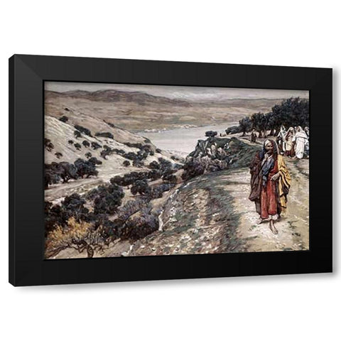 Rich Man Who Went Away Sorrowful Black Modern Wood Framed Art Print by Tissot, James