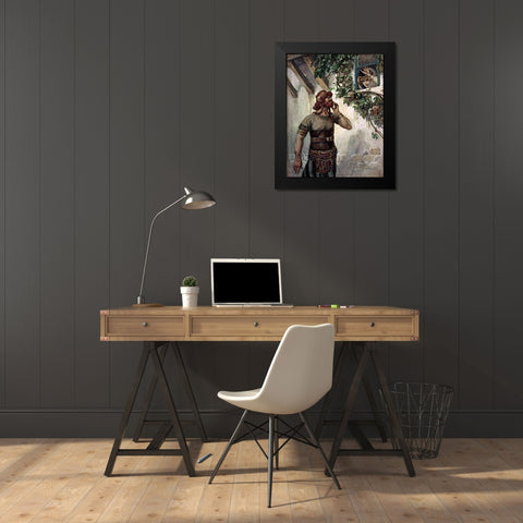 Samson Seeth Delilah at Her Window Black Modern Wood Framed Art Print by Tissot, James