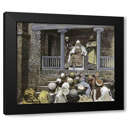 Samuel at Ramah Black Modern Wood Framed Art Print by Tissot, James
