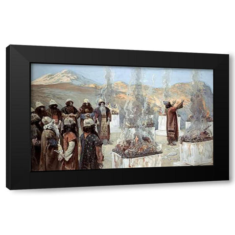 Seven Alters of Balaam Black Modern Wood Framed Art Print with Double Matting by Tissot, James