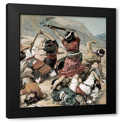 Shamgar Son of Anath Black Modern Wood Framed Art Print by Tissot, James