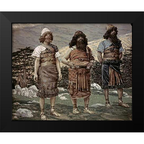 Shem, Ham and Japbeth Black Modern Wood Framed Art Print by Tissot, James