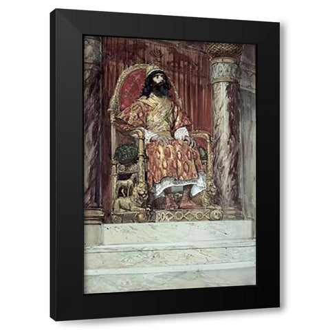 Solomon Is Made King Black Modern Wood Framed Art Print by Tissot, James