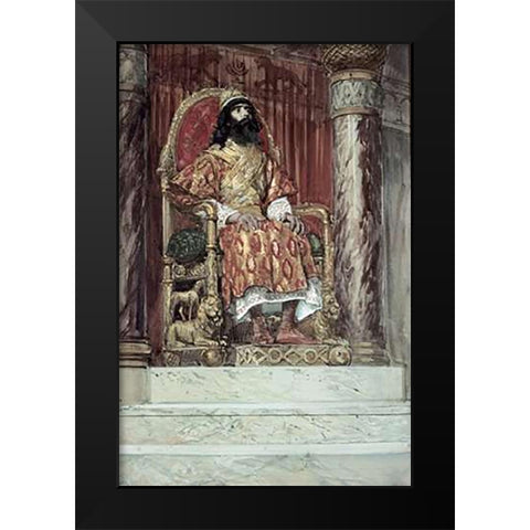 Solomon Is Made King Black Modern Wood Framed Art Print by Tissot, James