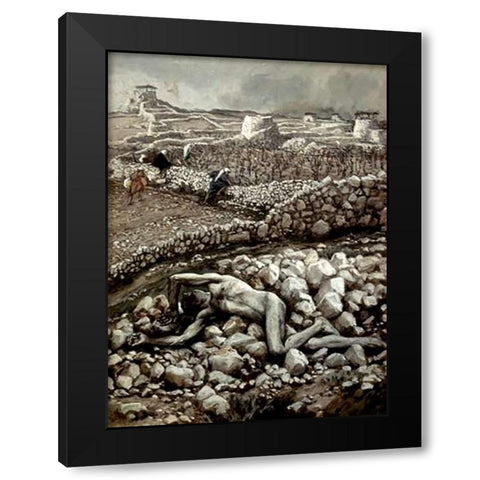 Son of The Master Vineyard Black Modern Wood Framed Art Print by Tissot, James