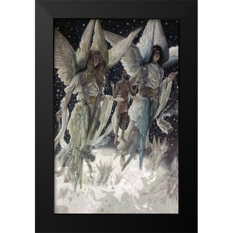 Soul of the Penitent Thief in Paradise Black Modern Wood Framed Art Print by Tissot, James Jacques