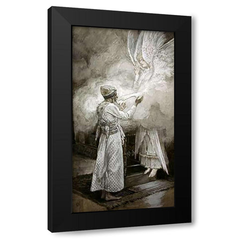 The Vision of Zacharias Black Modern Wood Framed Art Print with Double Matting by Tissot, James