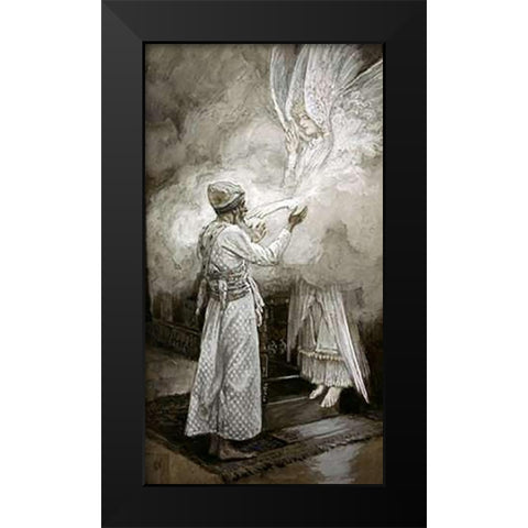 The Vision of Zacharias Black Modern Wood Framed Art Print by Tissot, James