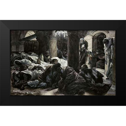 They Have Taken Away The Lord Black Modern Wood Framed Art Print by Tissot, James