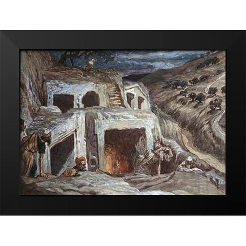 Those That Dwell In The Sepulchers Black Modern Wood Framed Art Print by Tissot, James