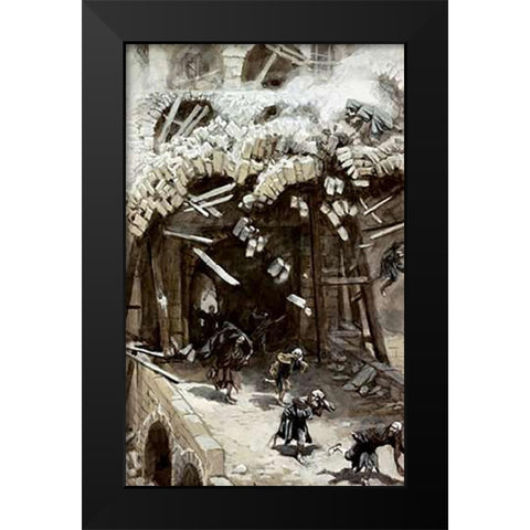 Tower of Siloam Black Modern Wood Framed Art Print by Tissot, James