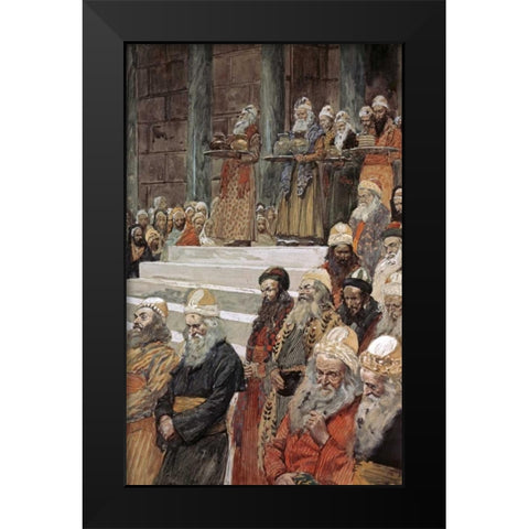 Treasurers and The Keepers of The Vases Black Modern Wood Framed Art Print by Tissot, James Jacques