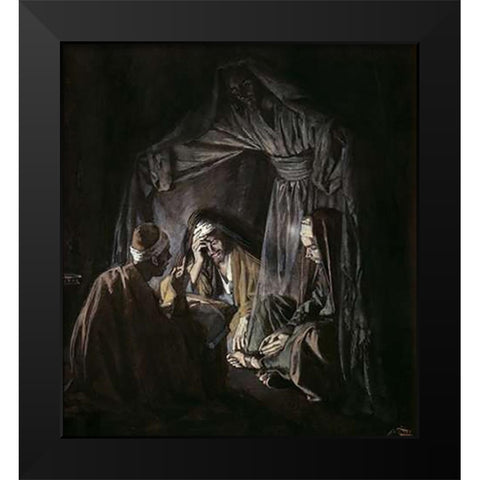 Union In Prayer Black Modern Wood Framed Art Print by Tissot, James
