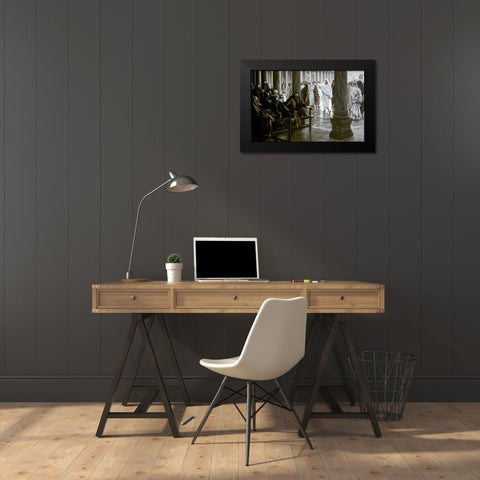 Woe Unto You Scribes and Pharisees Black Modern Wood Framed Art Print by Tissot, James Jacques