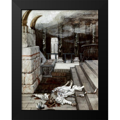 Zacharias Killed Between The Temple and The Altar Black Modern Wood Framed Art Print by Tissot, James Jacques