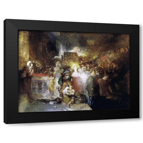 Pilate Washing His Hands Black Modern Wood Framed Art Print with Double Matting by Turner, Joseph M.W.