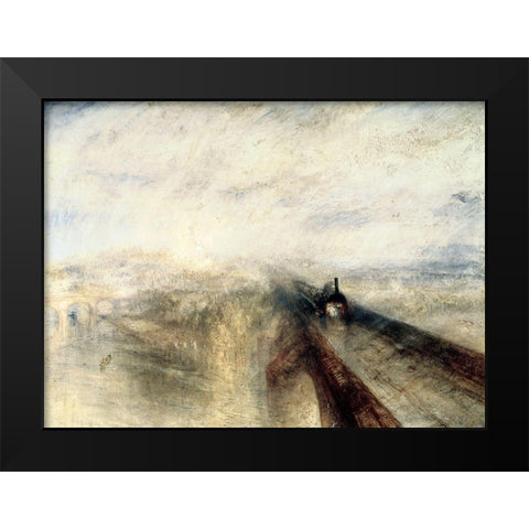 Rain, Steam, and Speed; The Great Western Railway Black Modern Wood Framed Art Print by Turner, Joseph M.W.