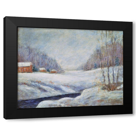 Winter Landscape Black Modern Wood Framed Art Print by Twachtman, John Henry
