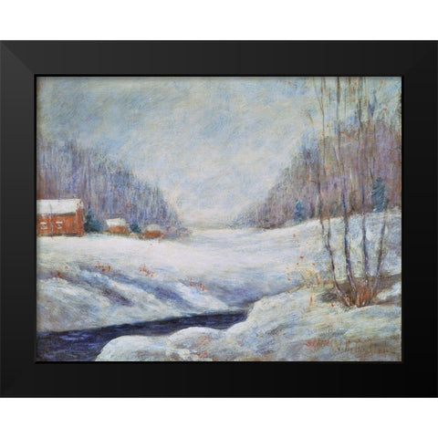 Winter Landscape Black Modern Wood Framed Art Print by Twachtman, John Henry