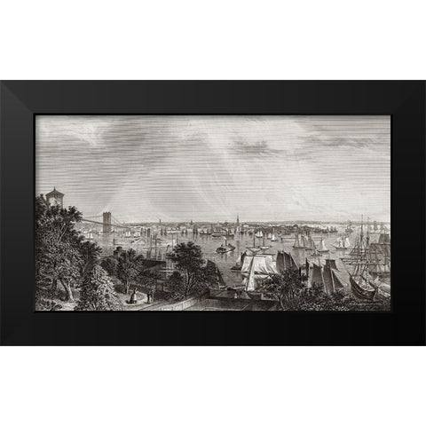 City of New York Black Modern Wood Framed Art Print by Unknown