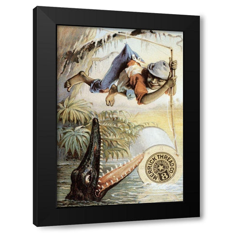 Fooled Dis Time, Cully, Dis Cotton AinT Gwine To Break-Merrick Thread Company Black Modern Wood Framed Art Print with Double Matting by Unknown