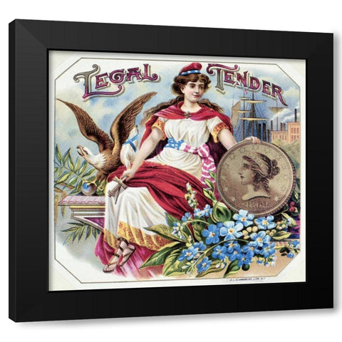 Legal Tender Black Modern Wood Framed Art Print with Double Matting by Unknown